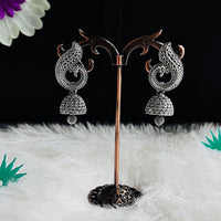VM Imitation Vintage Look Oxidised Plated Jhumki Earrings