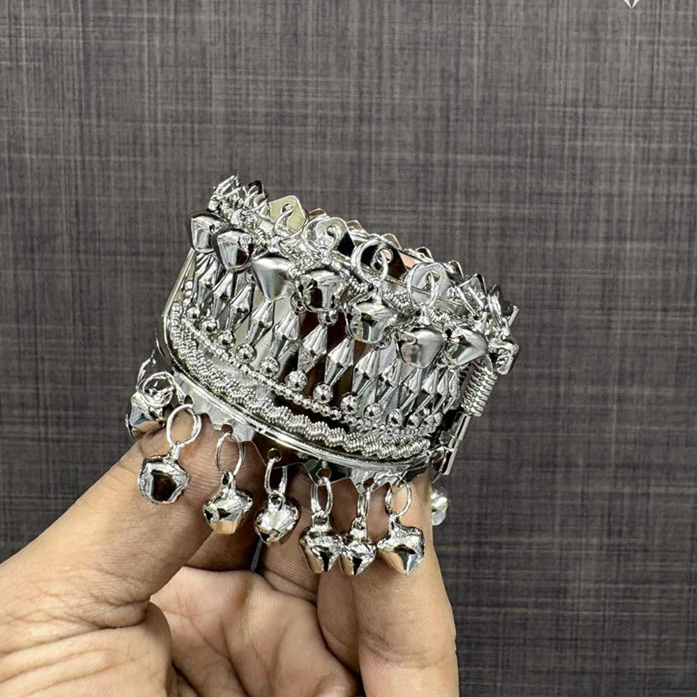 VM Imitation Oxidised Plated Antique Ghungroo Openable Bracelet