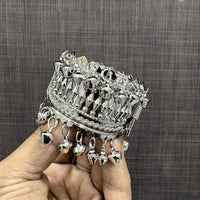 VM Imitation Oxidised Plated Antique Ghungroo Openable Bracelet 