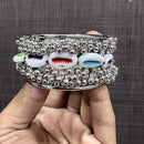 VM Imitation Oxidised Plated Shell Motif Pearl Openable Bracelet