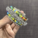 VM Imitation Oxidised Plated Disco Pearl Beads Openable Bracelet