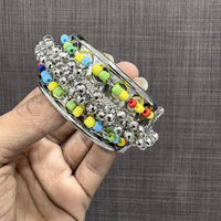 VM Imitation Oxidised Plated Disco Pearl Beads Openable Bracelet