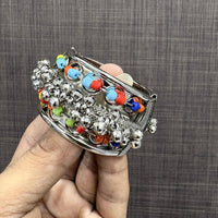 VM Imitation Oxidised Plated Disco Pearl Beads Openable Bracelet