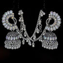 VM Imitation Ethnic Sparkling Austrian Stone And Pearls Jhumki Earrings