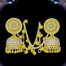 VM Imitation Ethnic Sparkling Austrian Stone And Pearls Jhumki Earrings