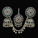 VM Imitation Ethnic Sparkling Austrian Stone And Pearls Jhumki Earrings
