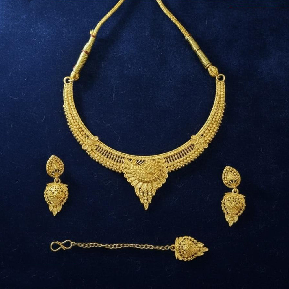 VM Imitation Royal Antique Gold Plated Necklace Set