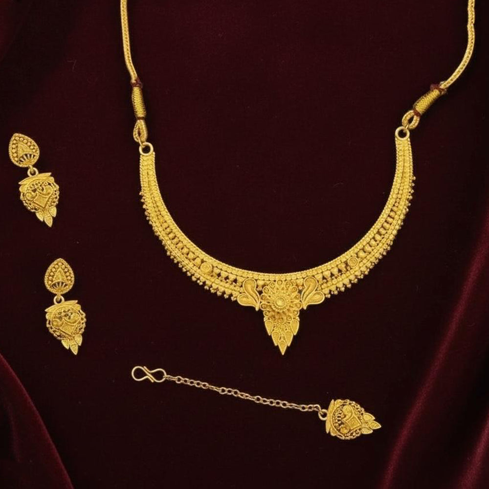 VM Imitation Royal Antique Gold Plated Necklace Set