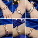 VM Imitation Delicate Austrian Stone Adjustable Bracelet (Assorted Desing)  ( Pack of 12)