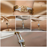 VM Imitation Delicate Austrian Stone Adjustable Bracelet (Assorted Desing) ( Pack of 12)