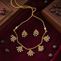 VM Imitation Fancy Austrian Stone And Pearl Statement Necklace Set