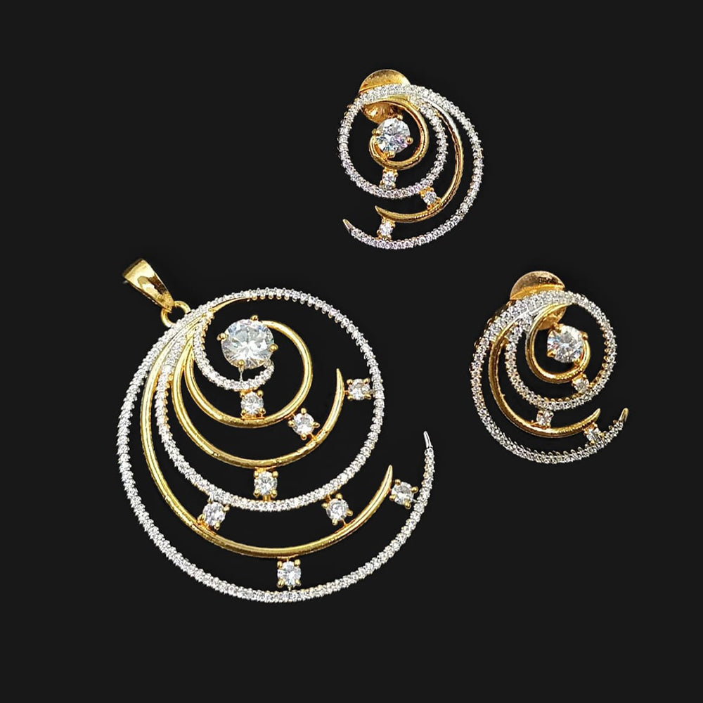 NAFJ Elegant Crystal And Austrian Stone Pendant Set