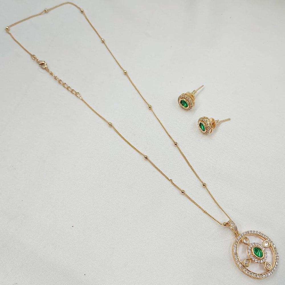 NAFJ Elegant Polki Kundan Stone Designer Pendant Set