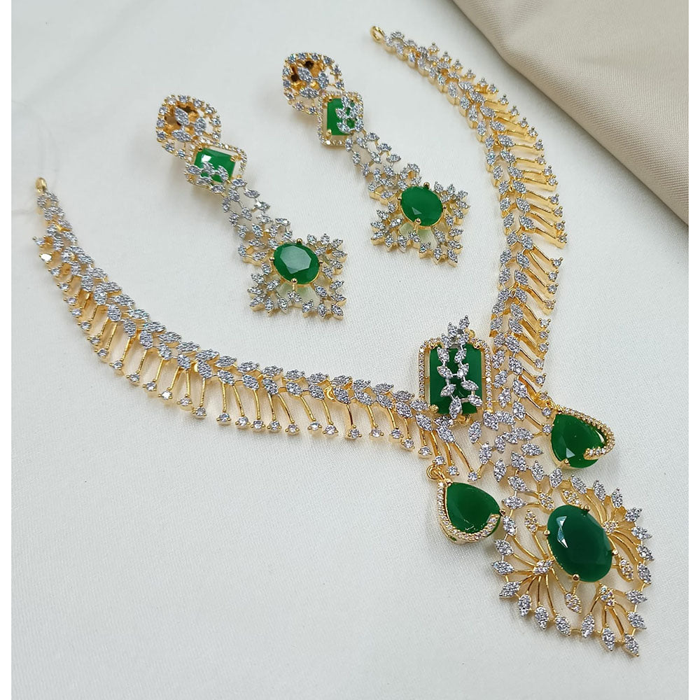 NAFJ Designer American Diamond Necklace Set for Wedding & Festive Wear
