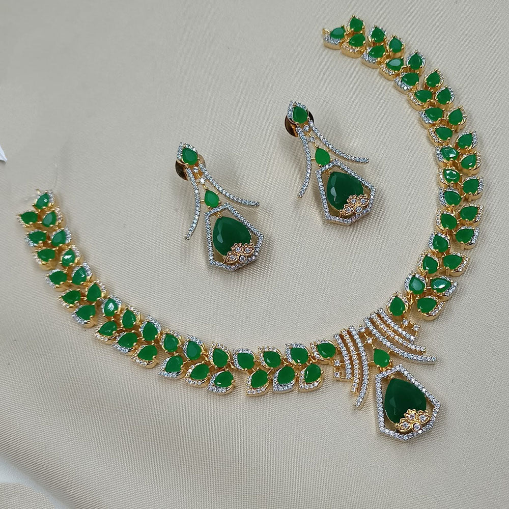 NAFJ Designer American Diamond Necklace Set for Wedding & Festive Wear