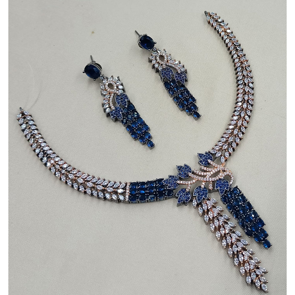 NAFJ Royal Look American Diamond Necklace Set