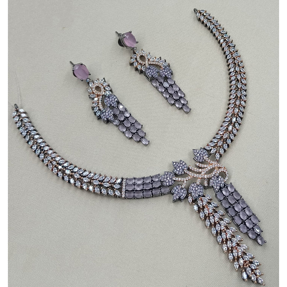 NAFJ Royal Look American Diamond Necklace Set