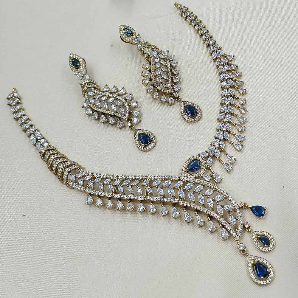 NAFJ Royal Look American Diamond Necklace Set