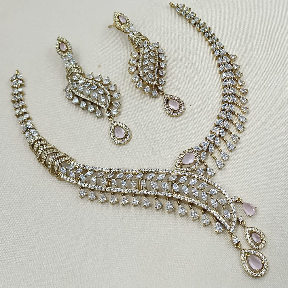 NAFJ Royal Look American Diamond Necklace Set