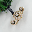 NAFJ Premium Polki Kundan And Meenakari Statement Ring