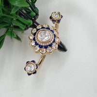 NAFJ Premium Polki Kundan And Meenakari Statement Ring