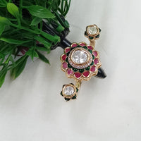 NAFJ Premium Polki Kundan And Meenakari Statement Ring