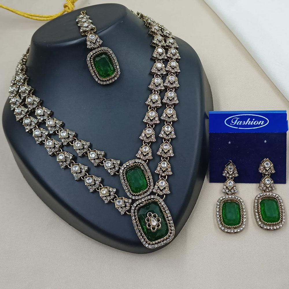 NAFJ Graceful Pota  And Austrian Stone Necklace Set