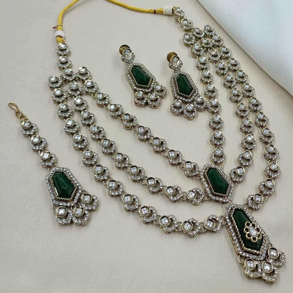 NAFJ Graceful Pota  And Austrian Stone Necklace Set