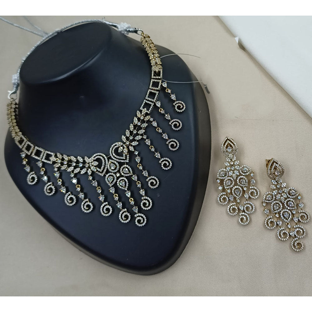 NAFJ Royal Sparkle American Daimond And Austrian Stone Necklace Set