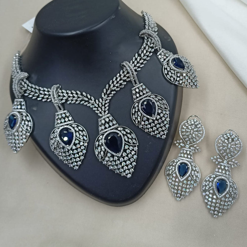 NAFJ Royal Sparkle American Daimond And Austrian Stone Necklace Set