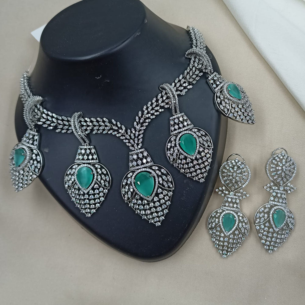 NAFJ Royal Sparkle American Daimond And Austrian Stone Necklace Set