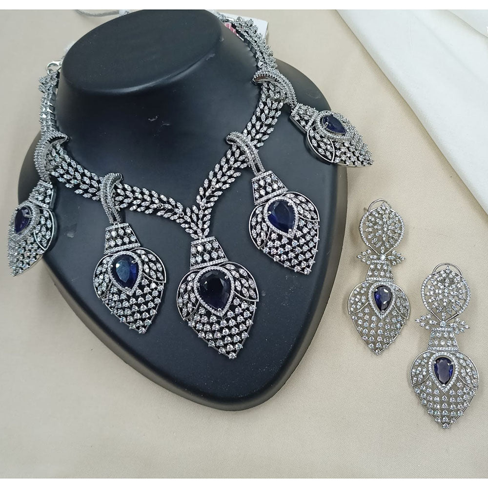 NAFJ Royal Sparkle American Daimond And Austrian Stone Necklace Set