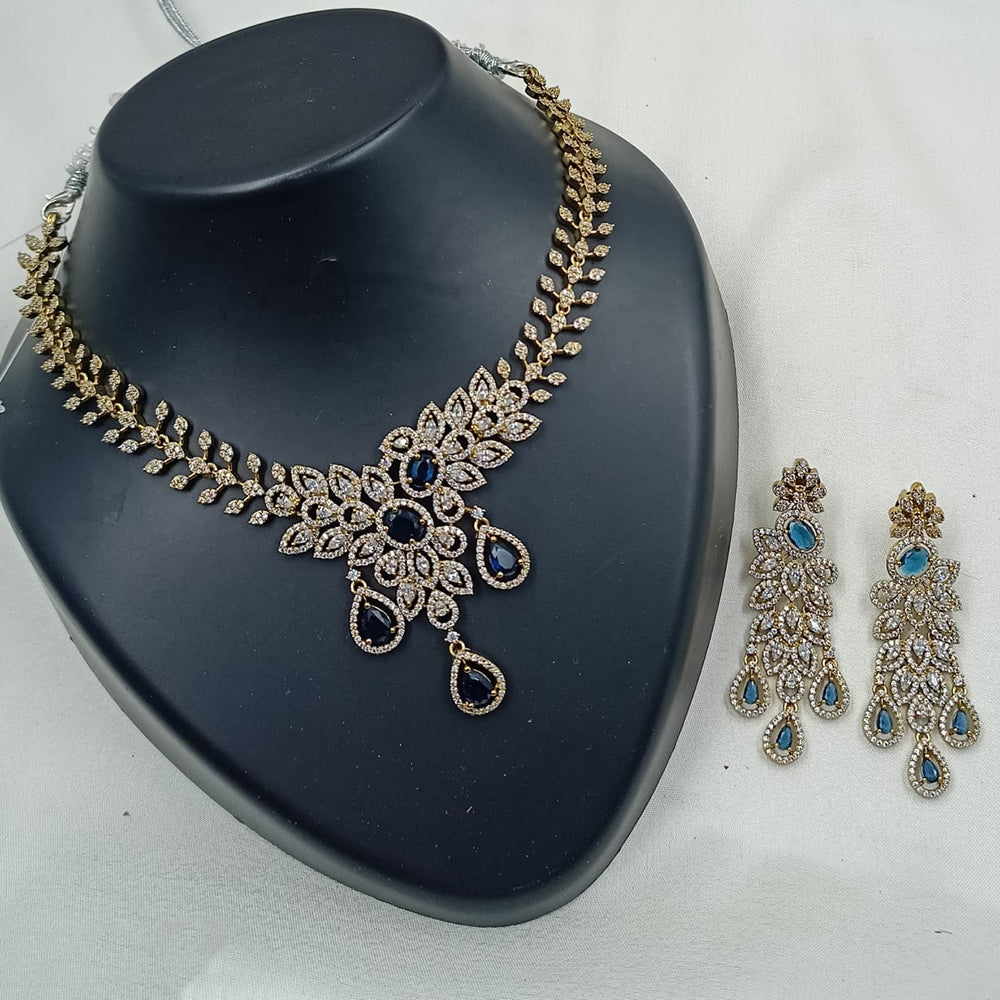 NAFJ Royal Sparkle American Daimond And Austrian Stone Necklace Set