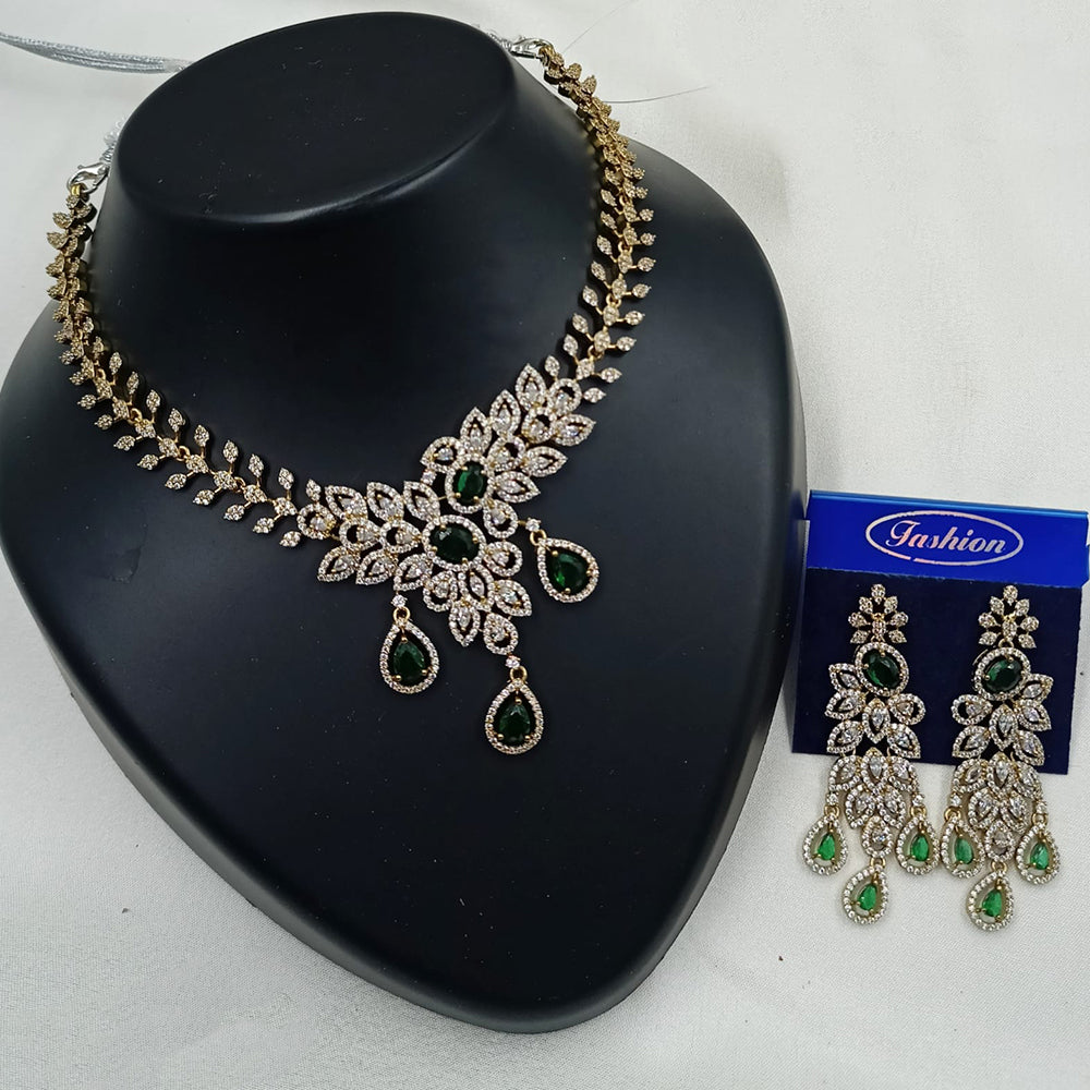 NAFJ Royal Sparkle American Daimond And Austrian Stone Necklace Set