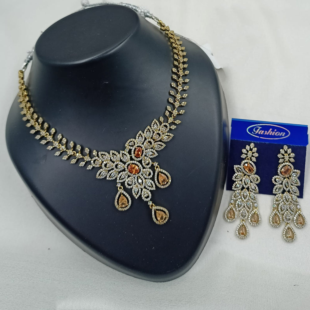 NAFJ Royal Sparkle American Daimond And Austrian Stone Necklace Set