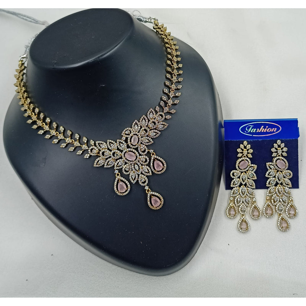 NAFJ Royal Sparkle American Daimond And Austrian Stone Necklace Set
