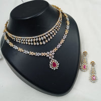 NAFJ Royal Sparkle American Daimond And Austrian Stone Necklace Set