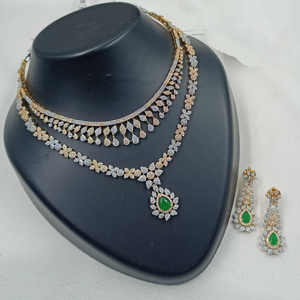 NAFJ Royal Sparkle American Daimond And Austrian Stone Necklace Set