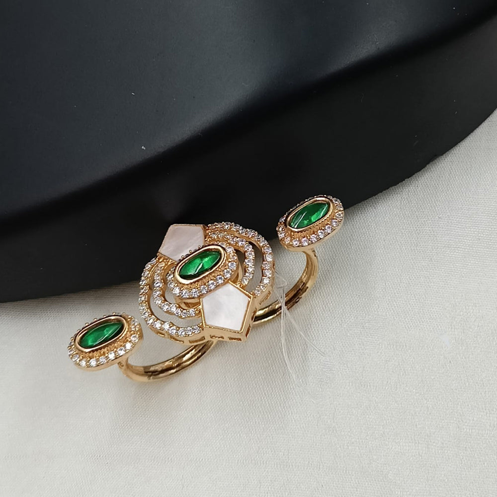 NAFJ Royal Pota Stone And Austrian Stone Statement Finger Ring