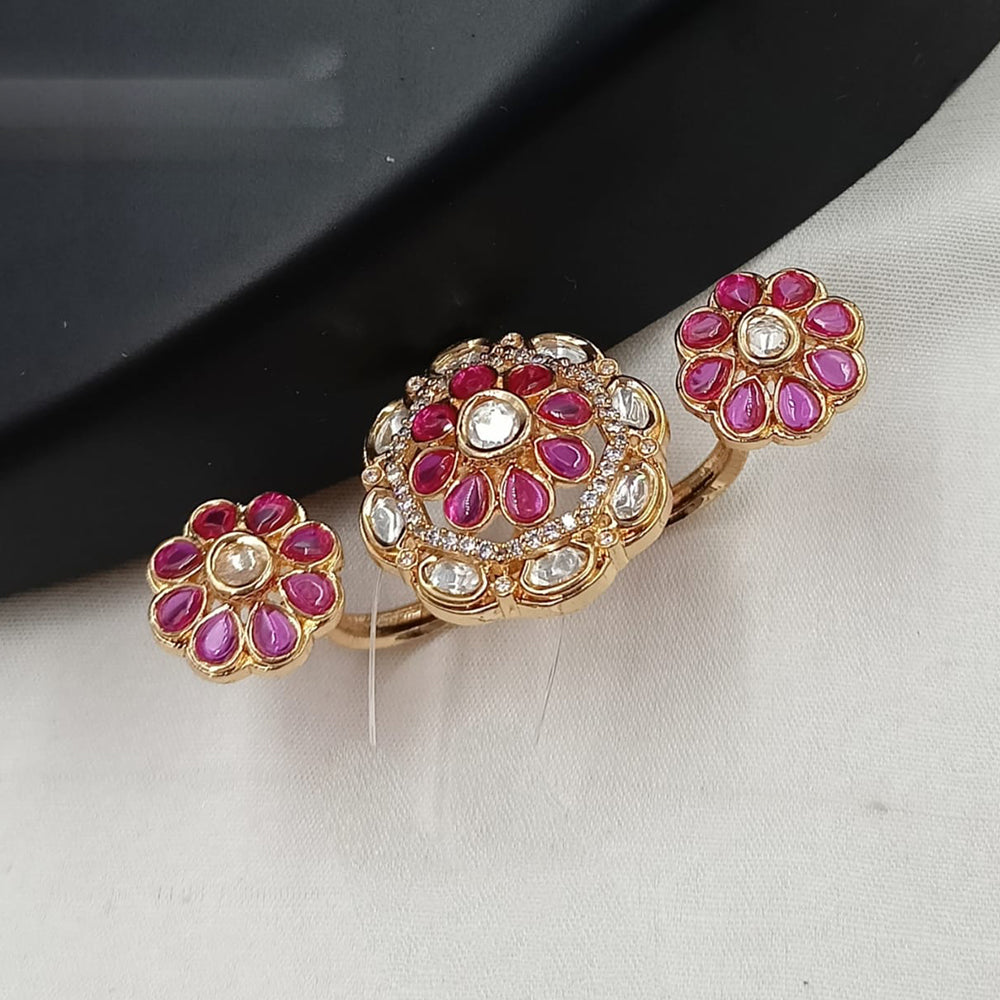 NAFJ Royal Pota Stone And Austrian Stone Statement Finger Ring