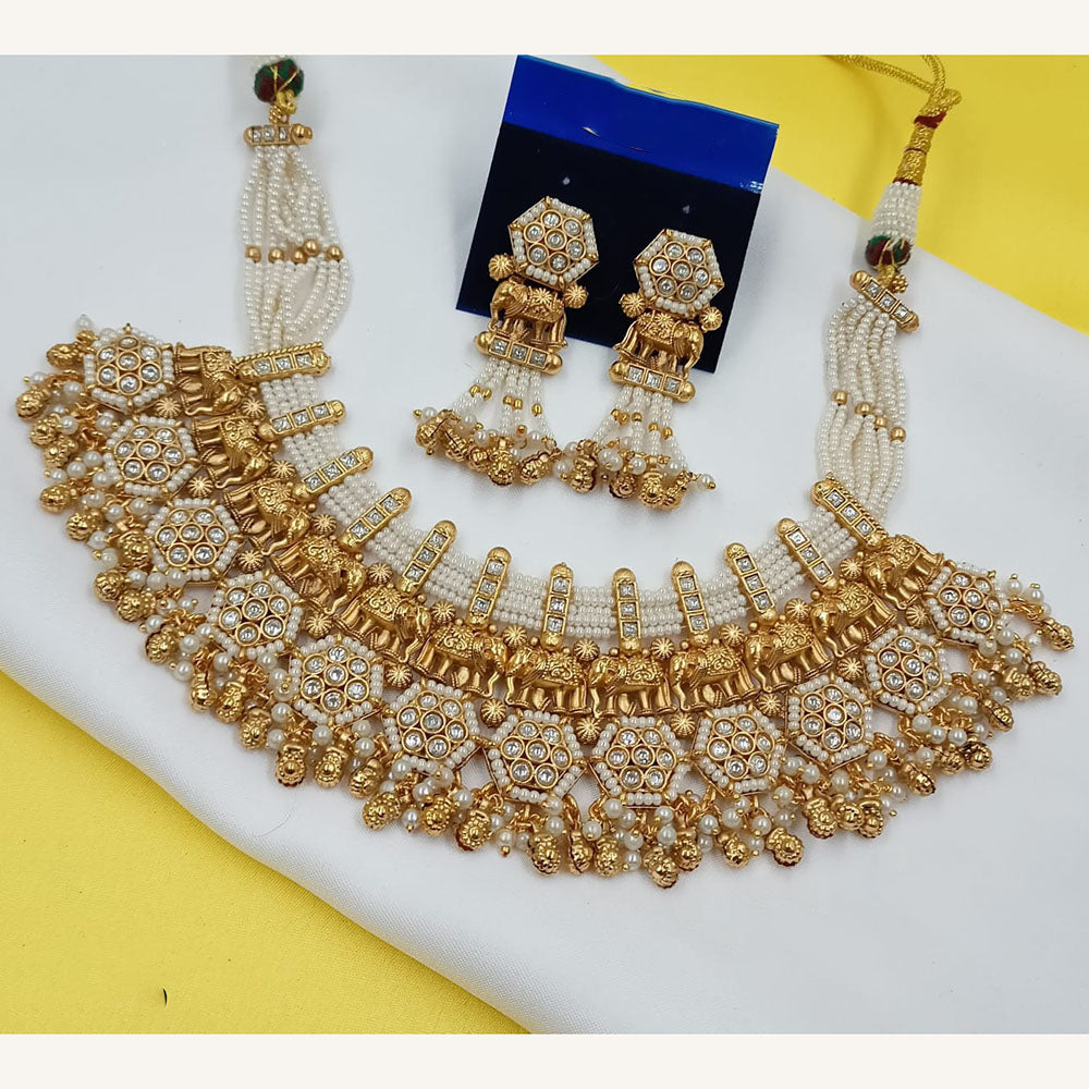 NAFJ Royal Pota Stone And Pearl Necklace Set