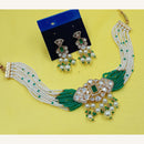 NAFJ Glam Polki Kundan Stone Pearl And Beaded Choker Necklace Set