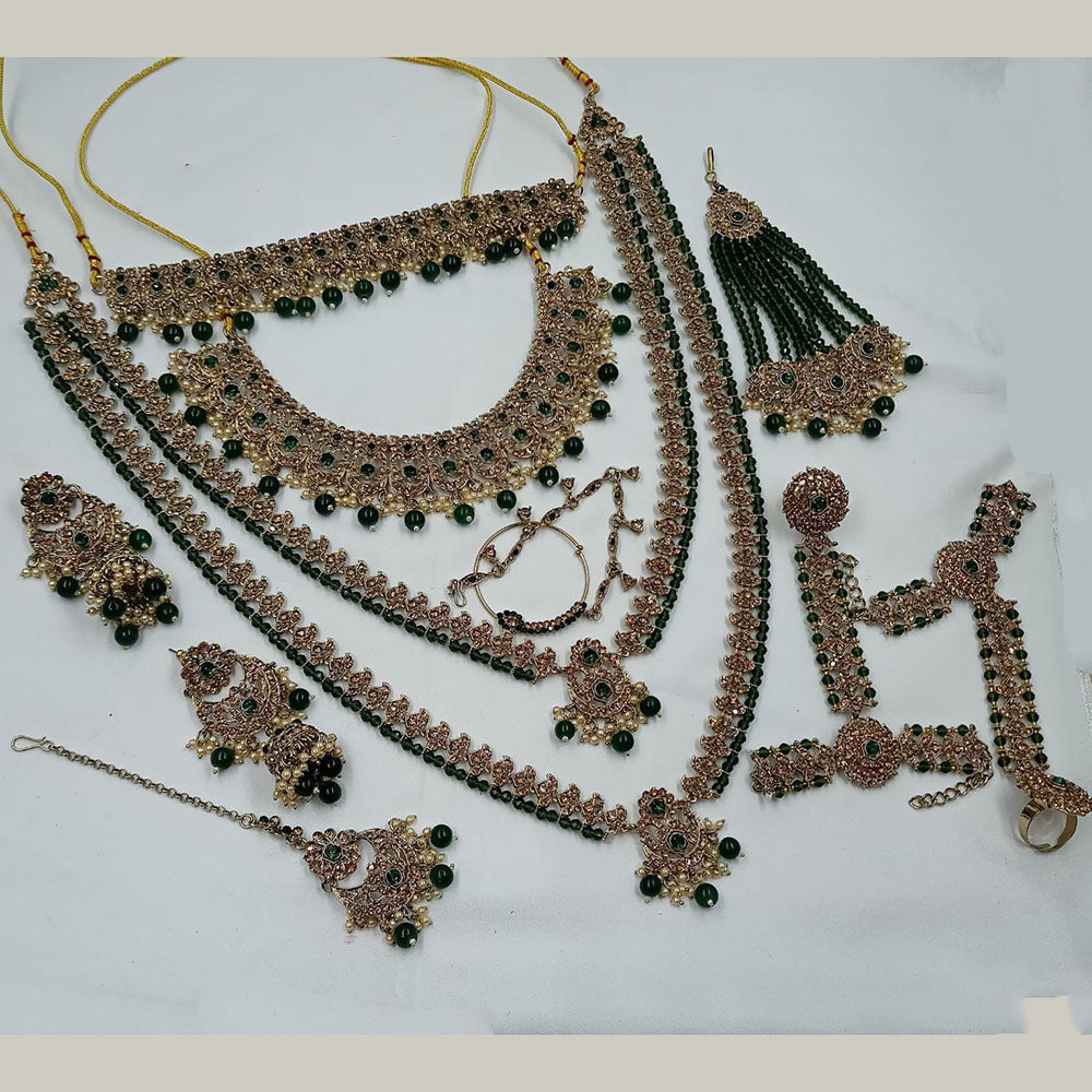 NAFJ Grand Austrian Stone Pearl And Beads Dreamy Bridal Set
