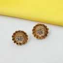 NAFJ Elegant Pota Stone And Meenakari Stud Earrings