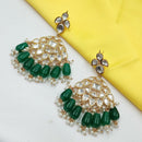NAFJ Grand Polki Kundan Pearl And Beads Dangler Earrings