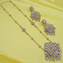 NAFJ Grand Polki Kundan Stone And Beads Long Necklace Set