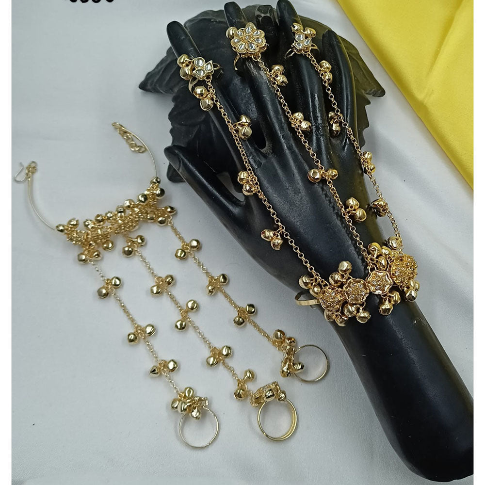 NAFJ Designer Hand Harness Ghungroo With Kundan Work