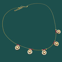NAFJ Lightweight Floating Chain Austrian  And Pearl Fancy Necklace Set For All Occassions