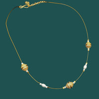 NAFJ Lightweight Floating Chain Austrian  And Pearl Fancy Necklace Set For All Occassions