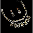 NAFJ Glamorous Austrian Stone Double Layer Designer Necklace Set